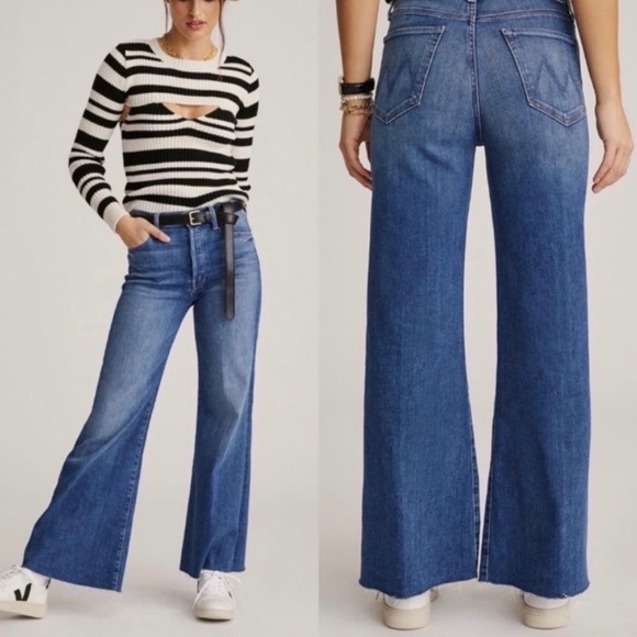 Mother The Tomcat Roller Fray A Groovy Kind Of Love Wash Jeans Size 29 Wide Leg - Picture 13 of 15